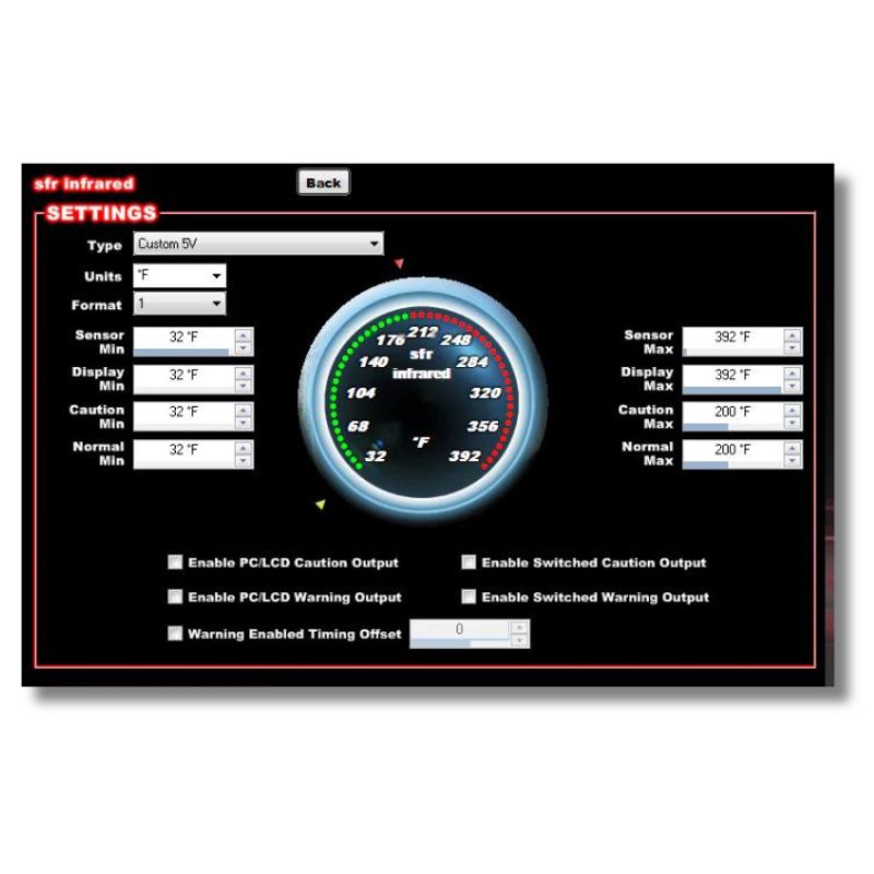 infrared track and tire temperature sensor